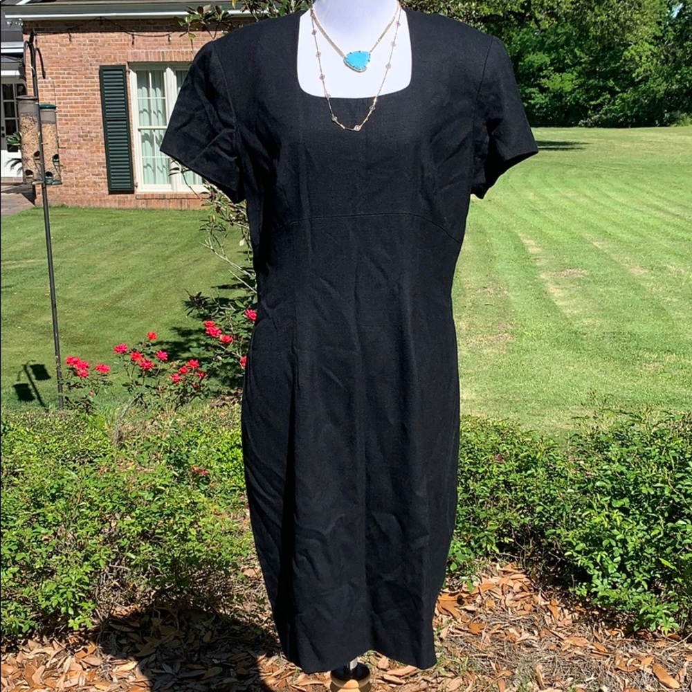 Vintage Casual Corner Black Linen Blend Dress 12